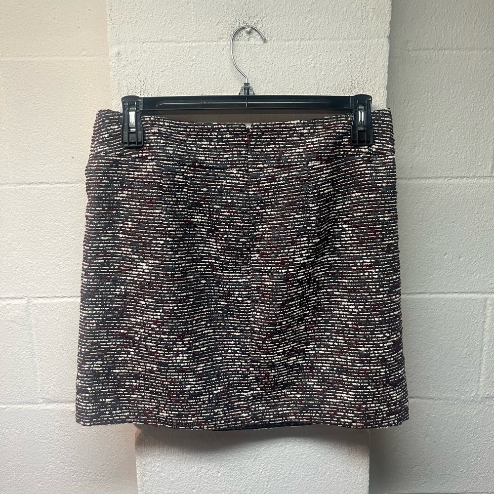 LOFT Burgundy and Gray Tweed Mini Skirt - Picture 3 of 5